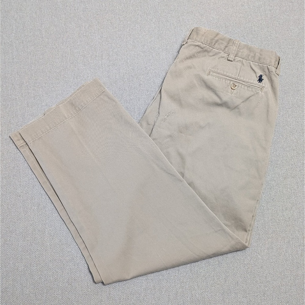 Polo Ralph Lauren Men's Khaki 38x30 Preston Chino Cotton Pants Pony Office Prep